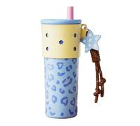 700ml / 24oz, Termo con Pajita, Vaso Térmico, A Prueba de Fugas y Duradero, Fácil de Limpiar, Un Regalo para Mujeres(Blue)