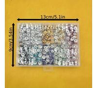 700pcs Cuentas Espaciadoras, Cuentas de Cristal, Cuentas de Diamantes de , Cuentas de Dijes para Hacer Joyas, Colgantes para Pulseras, 10 Colores (8Mm-10Colores)