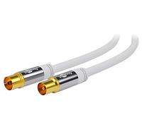 70313 Cable 1m Hembra Coaxial 9,5 mm,Enchufe Coaxial 9,5 mm PVC Blanco Goobay