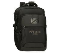 Pepe Jeans Bromley Mochila para Portátil Negro 28x40x16 cms Poliéster 17,92L