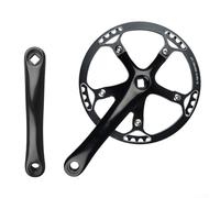 7075 Bielas de bicicleta de aleación de aluminio con agujero cuadrado 130BCD para bicicletas plegables 165mm longitud de manivela (negro 53T)