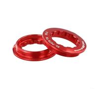 7075 - Cubiertas de anillo de volante de bicicleta de aleación de aluminio, 2 piezas con líneas antideslizantes diseñadas para casetes 11T y anillos de contratuerca mecanizados CNC (rojo)
