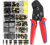 708 Piezas Conector Terminales Electricos con Alicates, Conectores Electrico Coche Impermeable, Kit Herramienta Clavija Cable 1/2/3/4/5/6 Pines, Enchufe Crimpadora para Coches, Moto, Camiones, Barcos