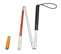 70cm Aluminio Bastón Blanco para Ciegos y Baja Vision Plegable 3 Secciones con 2 Punta