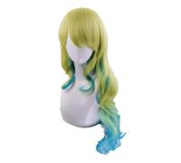 70cm Anime Cosplay Wig Miss Kobayashi's Dragon Maid Lucoa Long Wavy Yellow Blue Ombre Hair Wigs For Women