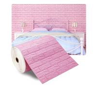 70cmx2m Meter Foam 3D Wall Stickers Self Adhesive Panel Home Decor Living Room Bedroom House Decoration Bathroom Brick Wallpaper(Color02)