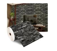 70cmx2m Meter Foam 3D Wall Stickers Self Adhesive Panel Home Decor Living Room Bedroom House Decoration Bathroom Brick Wallpaper(E)