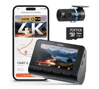 70mai A800SE Dashcam Auto Delantero Trasero 4K HDR 2160P+1080P con tarjeta SD de 128 GB, doble cámara de coche 3 pulgadas IPS, apertura F1.55 visión nocturna, 210 segundos, grabación previa de