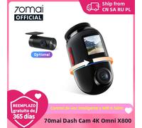 70mai Cámara de salpicadero 4K Omni X800 IMX678 360 ° Supercondensador de visión completa 70mai X800 GPS integrado ADAS 24H Monitor de estacionamiento AI Motion