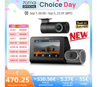 70mai Dash Cam 4K T800 supercondensador HDR de 3 canales registro de cabina delantera trasera GPS coche DVR 70mai T800 24H soporte de protección de estacionamiento 4G