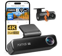 70mai M800 Dashcam 4K para Auto (Delantera y Trasera), STARVIS 2 IMX678 con Súper Visión Nocturna y Apertura F1.7, HDR, eMMC 128 GB, 4G LTE Opcional y Wi-Fi de 5 GHz, GPS, Control por Voz