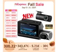 70mai T800 3 canales HDR coche DVR delantero 4K + trasero 4K/1080P + Interior 1080P Control de voz supercondensador GPS ADAS soporte 4G Wifi 6