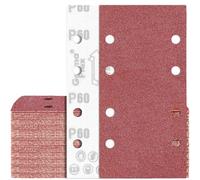 70PCS Hojas de Lija 93x185 mm Grano 60 Papel de Lija Rectangular para Lijadora Orbital