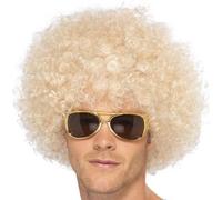 70s 1970s 80s Unisex de Moda Peluca Afro Disfraz Rubia por Smiffys Nuevo