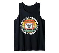 70s 80s 90s Retro Kid Sábado Mañanas Cereales Y Dibujos Animados Camiseta sin Mangas