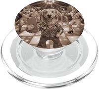 70s Disco Dance Floor Dog Golden Retriever Animal Selfie PopSockets PopGrip para MagSafe