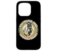 70s Womens Western Saltwater Soul Cowgirl Heart Mermaid Core Carcasa para iPhone 15 Pro