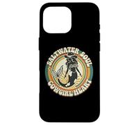 70s Womens Western Saltwater Soul Cowgirl Heart Mermaid Core Carcasa para iPhone 16 Pro MAX