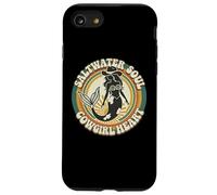 70s Womens Western Saltwater Soul Cowgirl Heart Mermaid Core Carcasa para iPhone SE (2020) / 7/8