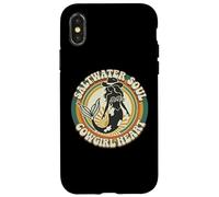 70s Womens Western Saltwater Soul Cowgirl Heart Mermaid Core Carcasa para iPhone X/XS