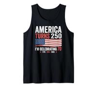 70th Birthday 250th Anniversary USA Patriotic 4th of July Camiseta sin Mangas