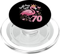 70th Birthday Gift Flamingo Fan 70 Year Old Girls 70th Bday PopSockets PopGrip para MagSafe