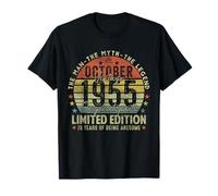 70th Birthday Gifts Vintage October 1955 70 Years Old Men Camiseta