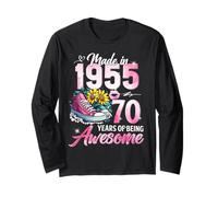70th Birthday Queen Made in 1955 Gifts 70 Years Old Floral Manga Larga