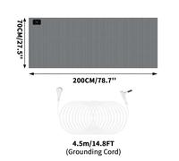 (70X200CM Grey)Grounding Mat Earthing Grounding Bed Sheet with 10% Silver Fiber & 90% Organic Cotton Natural Wellness and Healthy Earth Energy