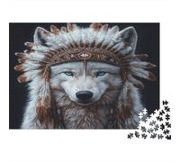 70x50cm/1000pcs Esprit du Loup Jigsaw Style Art amérindien Puzzles À Faire SOI-même Pour Adultes