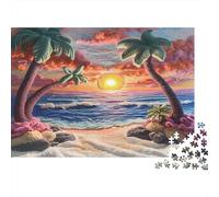 70x50cm/1000pcs Plage tropicale Jigsaw Art du Coucher de Soleil Puzzles À Faire SOI-même Pour Adultes