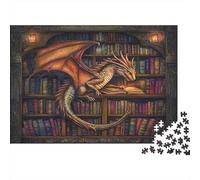 70x50cm/1000pcs Puzzles Pour Adolescents Adultes Dragon lisant Des livres Fantasy Style Art fantastique
