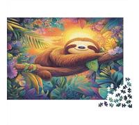 70x50cm/1000pcs Puzzles Pour Adolescents Adultes Paresseux dormant Art de la Jungle tropicale Style