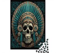 70x50cm/1000pcs Rompecabezas para Adultos Y Adolescentes Aztec Cráneo Digital ArtJuegos Hechos DIY, Decoración del Hogar.