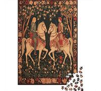 70x50cm/1000pcs Rompecabezas para Adultos Y Adolescentes Caballeros medievalesJuegos Hechos DIY,Caballos Decoración del Hogar.