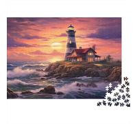 70x50cm/1000pcs Rompecabezas para Adultos Y Adolescentes Coast, FaroJuegos Hechos DIY, Decoración del Hogar.