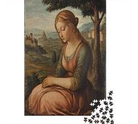 70x50cm/1000pcs Rompecabezas para Adultos Y Adolescentes Renacimiento italianoJuegos Hechos DIY,Retrato Femenino Decoración del Hogar.