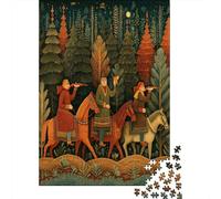70x50cm/1000pcs Rompecabezas para Adultos Y Adolescentes Una Escena Que representa a Nobles cazando en el bosqueJuegos Hechos DIY, Decoración del Hogar.