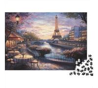 70x50cm/1000pcs Scène du Soir à Paris Jigsaw Art de paysage Urbain Romantique Puzzles À Faire SOI-même Pour Adultes