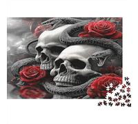 70x50cm/1000pcs Serpent crâne Jigsaw Art Gothique Sombre Puzzles À Faire SOI-même Pour Adultes