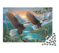 70x50cm/1000pcs Vol d'aigle Jigsaw Peinture de Nature Sauvage Puzzles À Faire SOI-même Pour Adultes