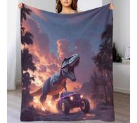 70x80inch(180x200cm) Manta De Algodón Extrasuave con Diseño Dinosaurio, Colcha Multiusos Four Seasons para Sofá, Cama, Funda Decorativa Y Manta Fular Mantas con Temas De T-Rex Monster Camión 3D