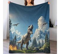 70x80inch(180x200cm) Manta De Algodón Extrasuave con Diseño Dinosaurio Jurásico, Colcha Multiusos Four Seasons para Sofá, Cama, Funda Decorativa Y Mantas con Temas De T-Rex