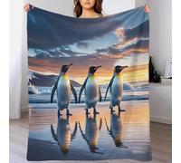 70x80inch(180x200cm) Manta De Algodón Extrasuave con Diseño Emperor Pingüinos, Colcha Multiusos Four Seasons para Sofá, Cama, Funda Decorativa Y Mantas con Temas De Antarctic Animals