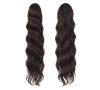 71 cm Largo Body Wave Ponytail, Synthetic Heat Resistant Wrap Around Drawstring Curly Wavy Pony tail Clip in Hairpieces for Women Für den täglichen Gebrauch (#4)