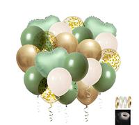 71 globos de 30 cm, globos verdes, blancos, dorados, globos de boda, globos de helio verde metálico, guirnalda de globos de helio verde