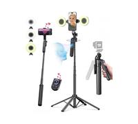 71 Inch Automatic Face Tracking Tripod for iPhone with Light, 360 Rotating Phone Holder w