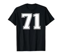 71 Número Setenta y uno Team Sports Graphic Varsity Matching Camiseta gráfica económica, Hombre, Negro, S