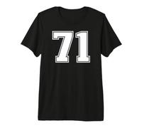 71 Número Setenta y uno Team Sports Graphic Varsity Matching Camiseta Premium