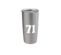 71 Número setenta y uno Team Sports Graphic Varsity Matching Vaso térmico de acero inoxidable de doble pared